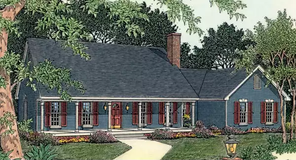 image of single story country house plan 3458