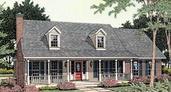 image of affordable farmhouse plan 3464