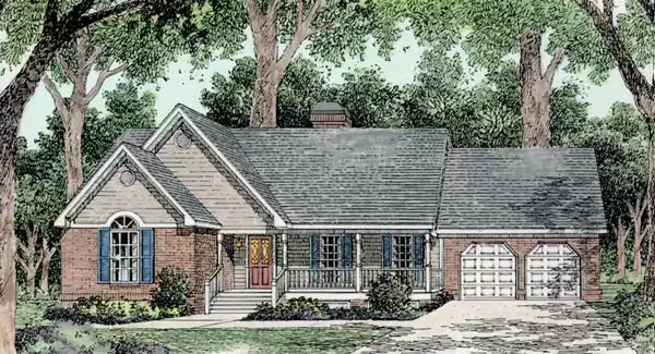 image of single story country house plan 3466