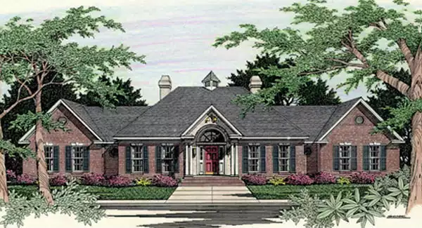 image of colonial house plan 3477