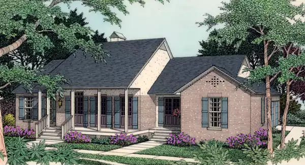 image of single story cottage house plan 3480