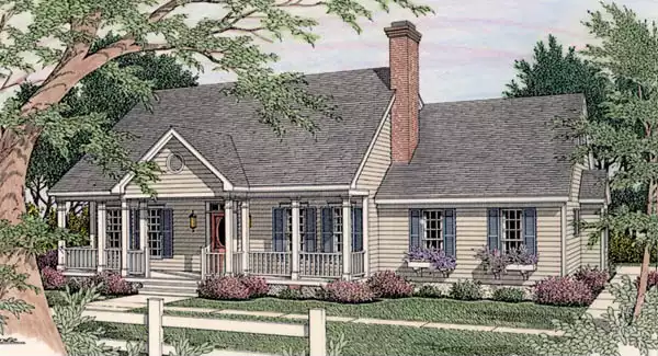 image of single story country house plan 3524