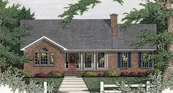 image of small colonial house plan 3537