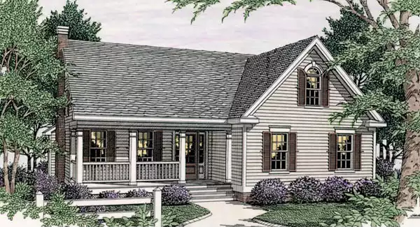 image of single story cottage house plan 3623