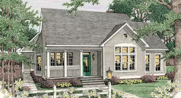image of single story cottage house plan 3645