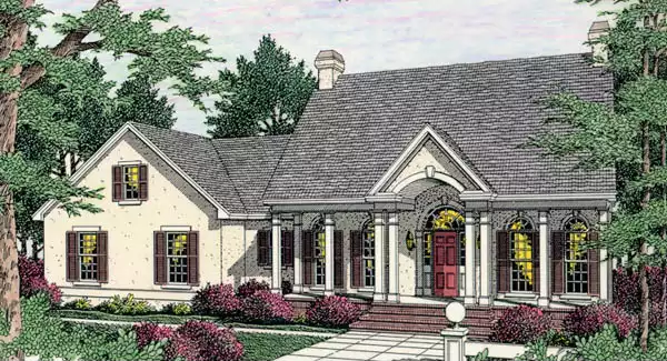 image of single story country house plan 3655