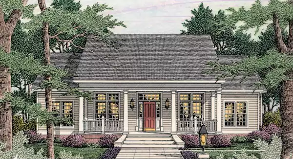 image of small southern house plan 3663