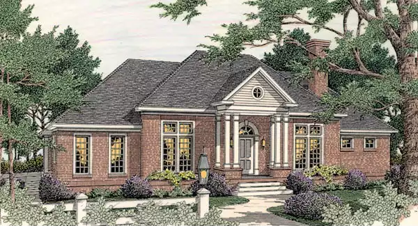 image of colonial house plan 3667