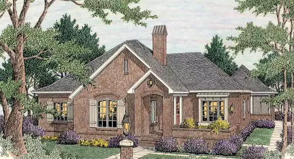 image of courtyard house plan 3668