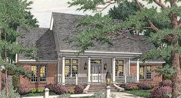 image of single story country house plan 3669