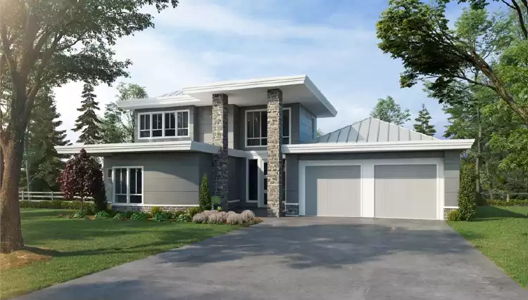 image of 2 story contemporary house plan 7282