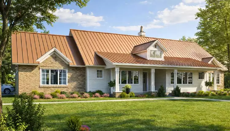 image of single story ranch house plan 7300