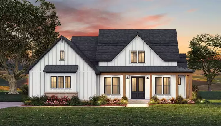 image of affordable modern farmhouse plan 12061