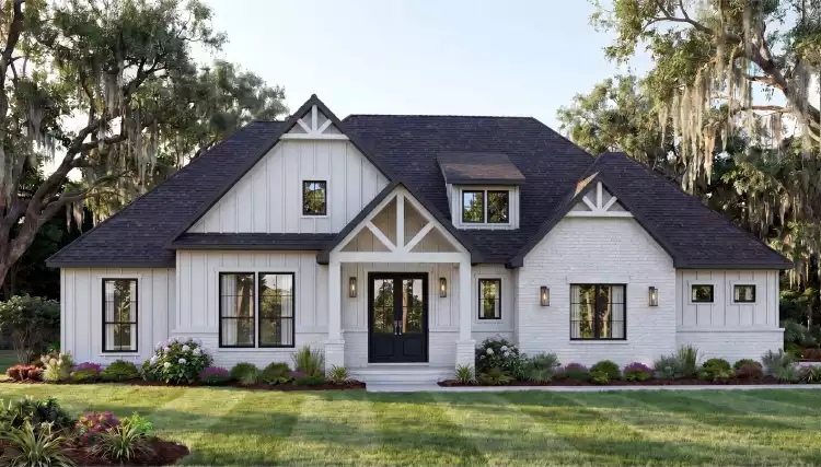 image of single story ranch house plan 12554