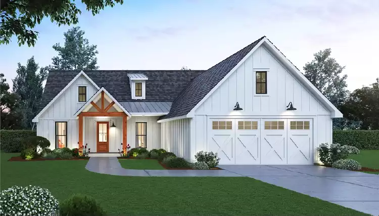 image of affordable modern farmhouse plan 1732