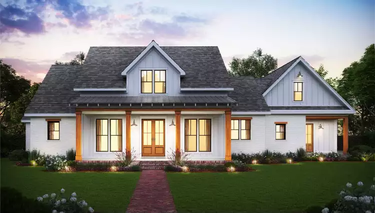 image of single story modern farmhouse plan 5947