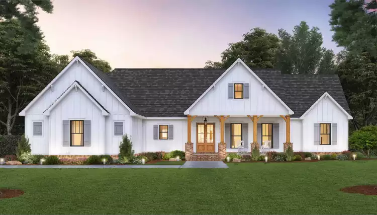 image of single story craftsman house plan 8839