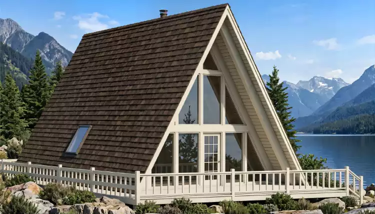 image of a-frame house plan 1305