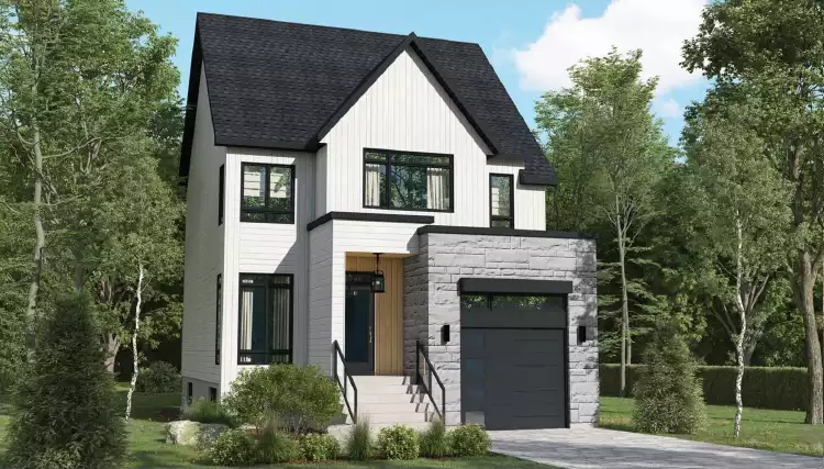 image of small modern farmhouse plan 10482