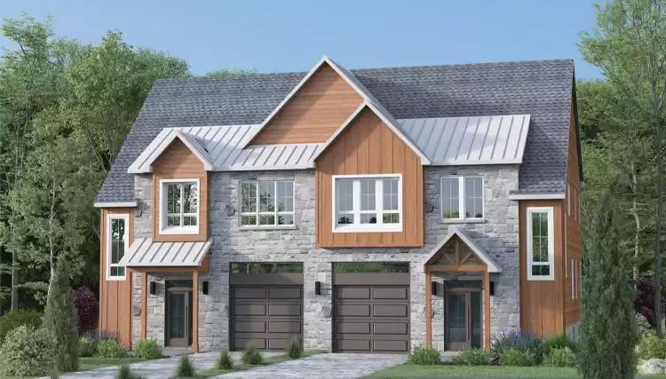 image of duplex house plan 3092