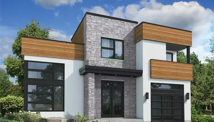 image of small modern house plan 7581