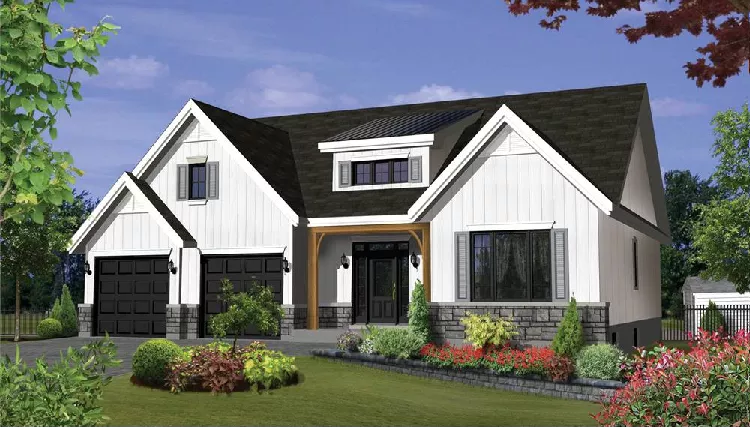 image of small modern farmhouse plan 9897