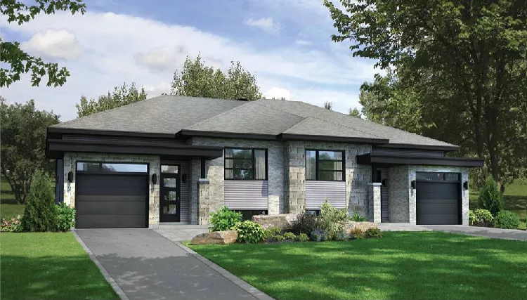 image of duplex house plan 9906