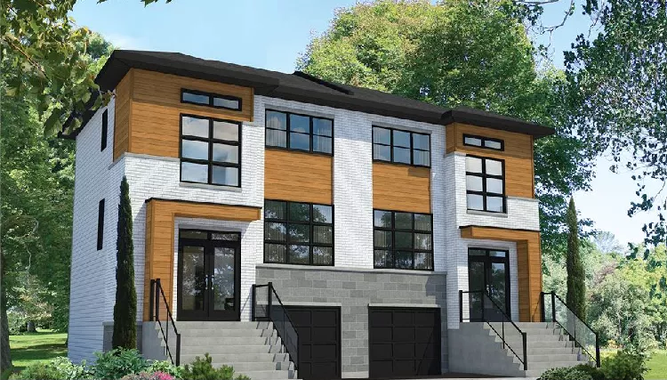 image of duplex house plan 9908