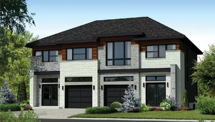 image of duplex house plan 9910