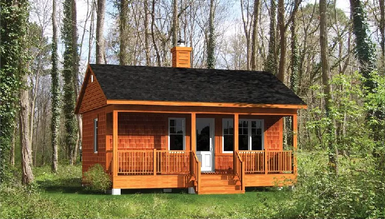 image of small log home plan 9929