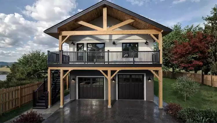 image of small farmhouse plans with garage space plan 12474