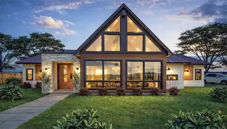 image of single story contemporary house plan 12576