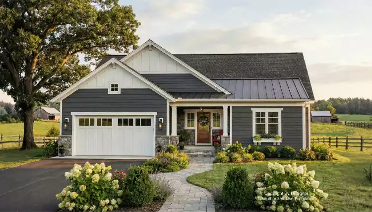 image of single story cottage house plan 10333