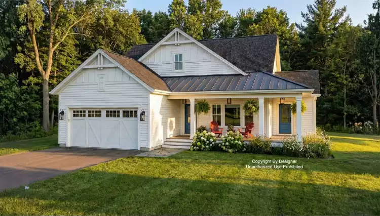 image of single story modern farmhouse plan 10351