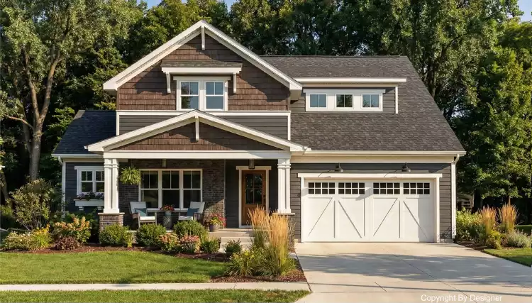 image of 2 story craftsman house plan 10355