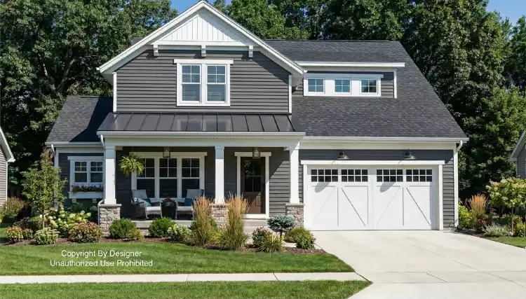 image of 2 story craftsman house plan 10362