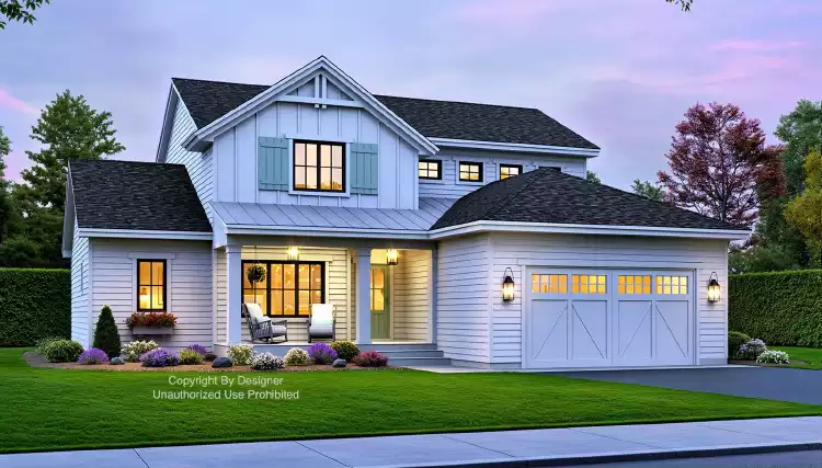 image of 2 story traditional house plan 10371