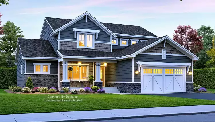 image of 2 story traditional house plan 10373