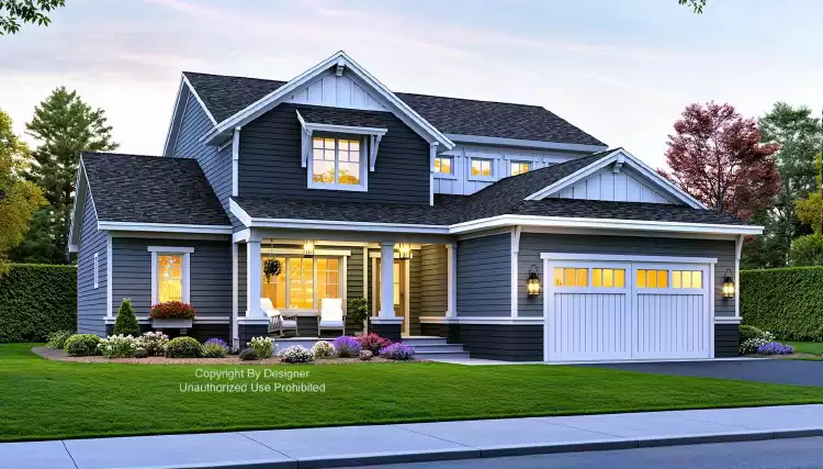 image of 2 story traditional house plan 10374