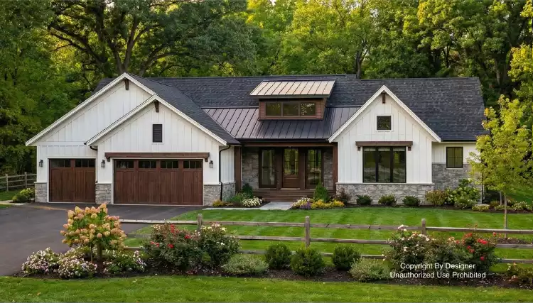 image of modern farmhouse plan 10492