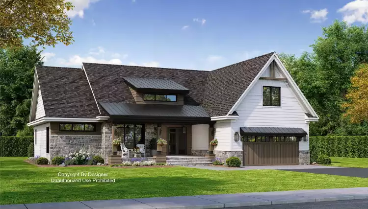 image of small modern farmhouse plan 10573