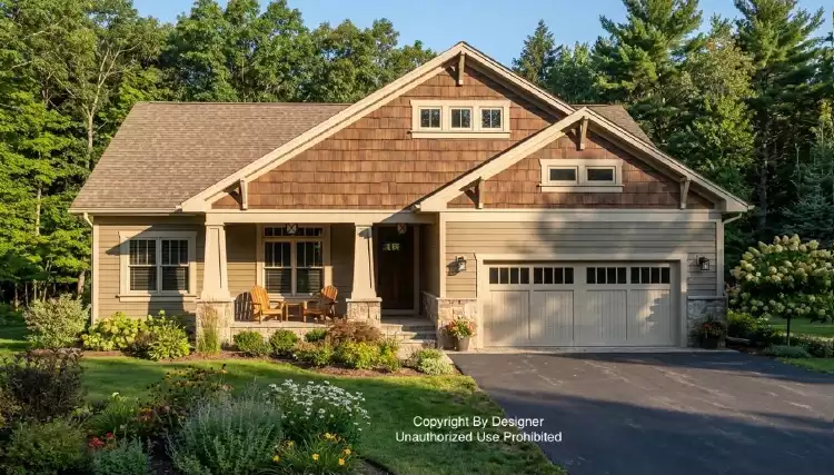 image of single story craftsman house plan 11020