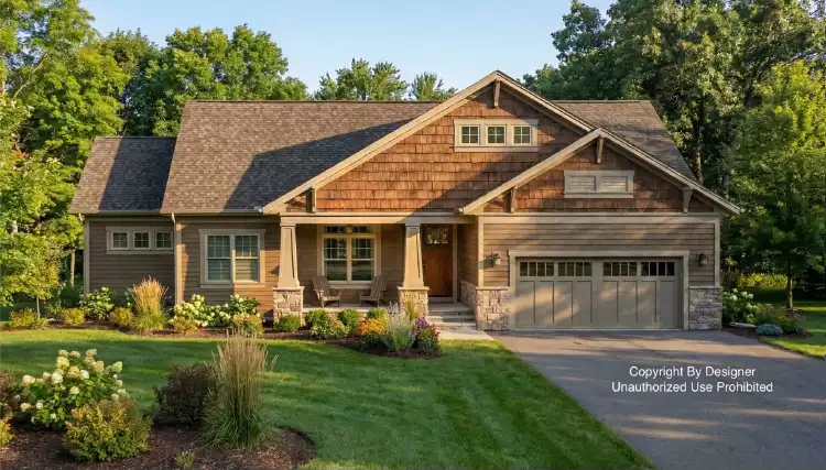 image of single story craftsman house plan 11026