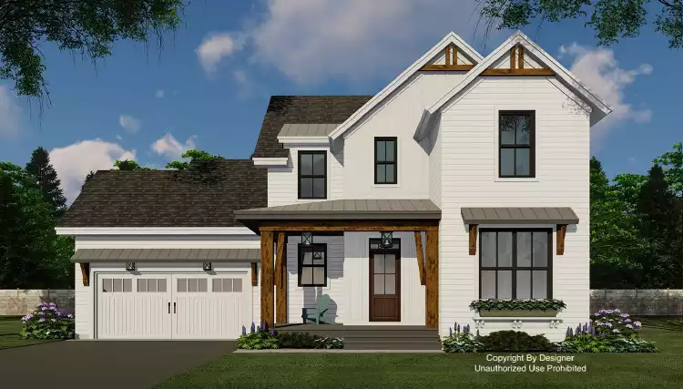 image of small modern farmhouse plan 11093