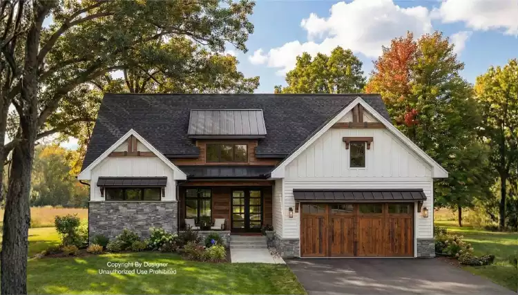 image of single story ranch house plan 12397