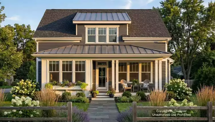 image of 2 story farmhouse plan 12429