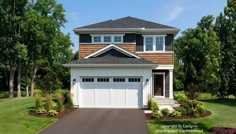 image of 2 story craftsman house plan 12744