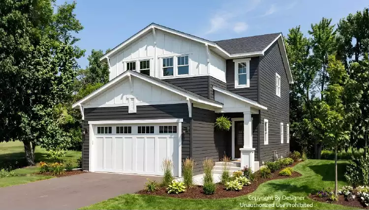image of small modern farmhouse plan 12755