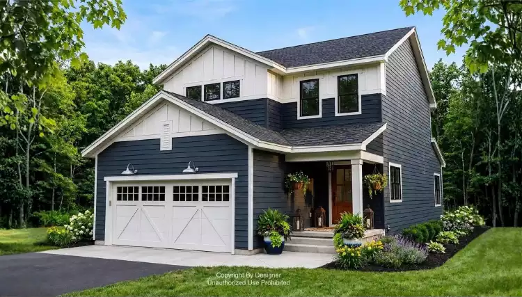 image of 2 story modern farmhouse plan 12764