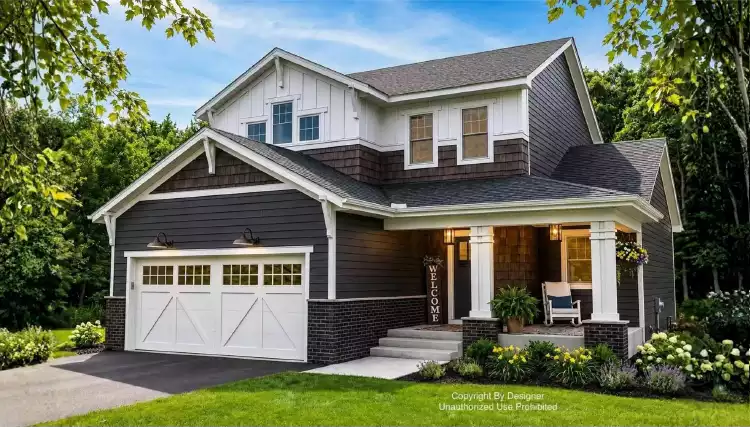 image of 2 story modern farmhouse plan 12766